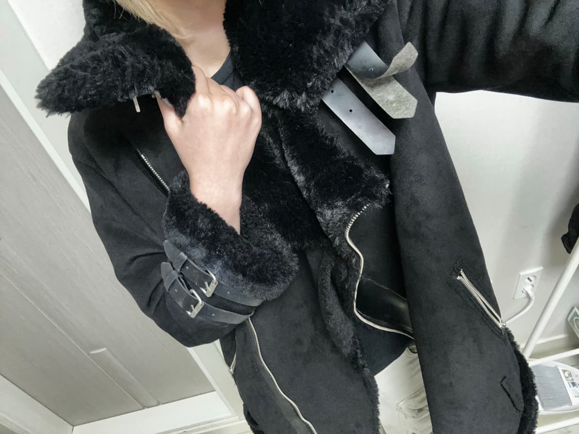 블랙 퍼 무스탕 상품이미지1