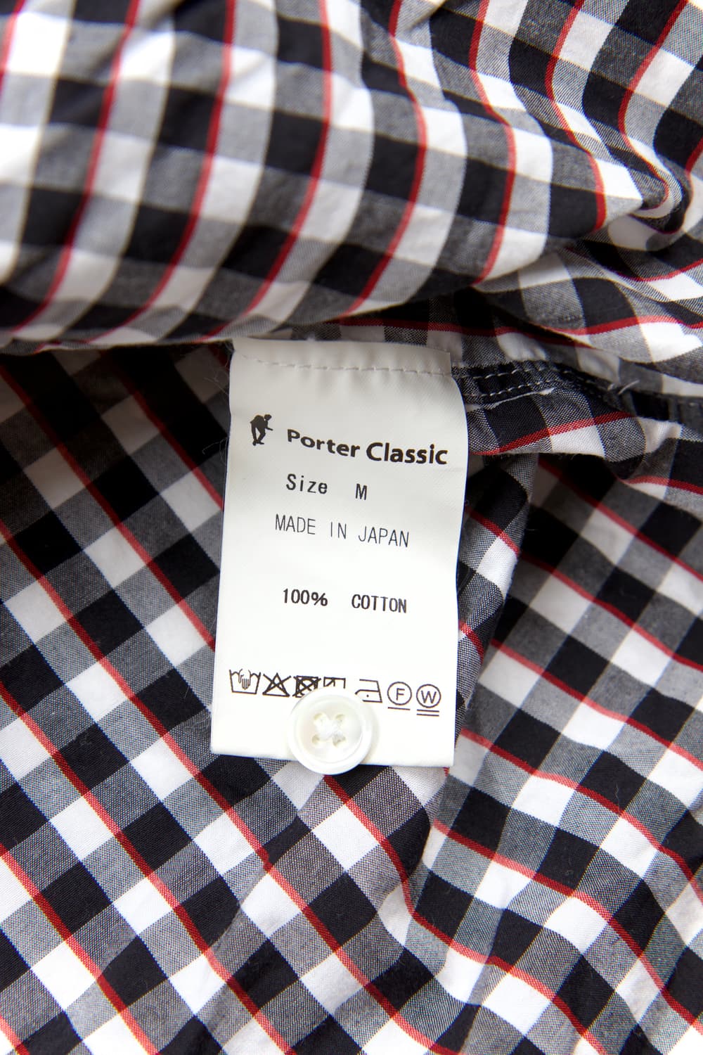 Porter classic 롤업 깅엄 체크셔츠 블랙화이트 상품이미지8