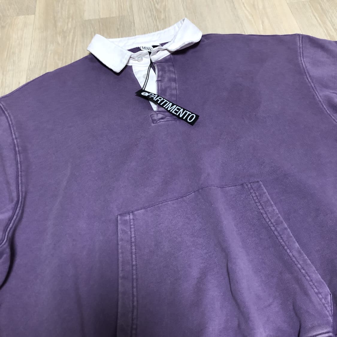 (L) 새상품 파르티멘토 2year 워시 럭비 스웨트 셔츠 퍼플 상품이미지7