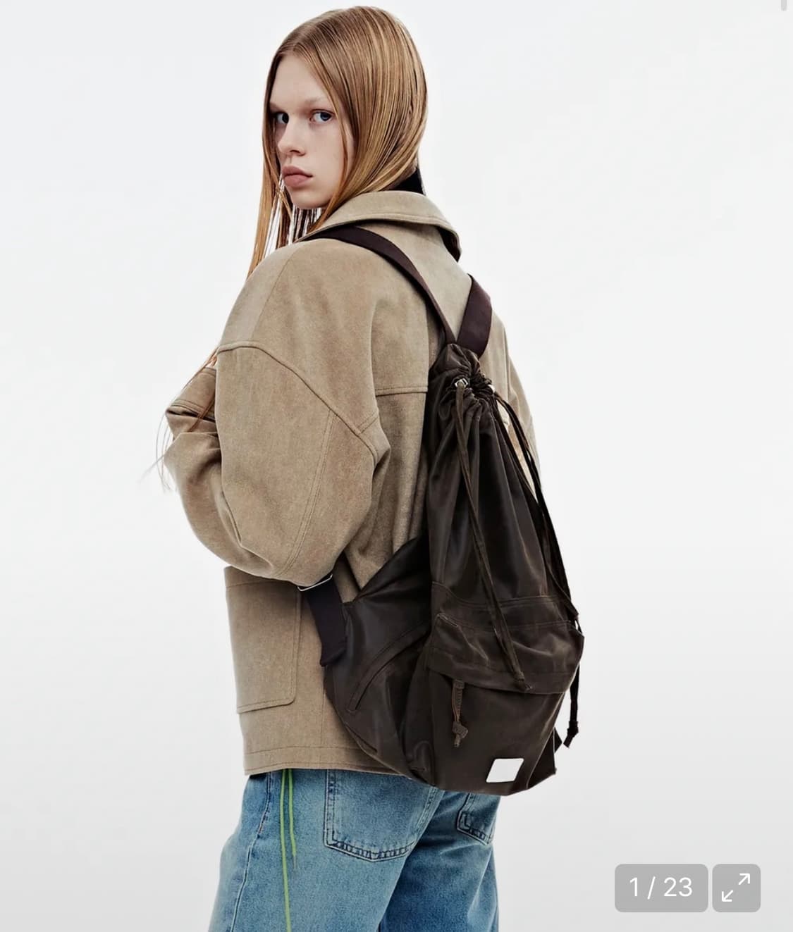 fennec 페넥 빈티지 스트링 백팩 브라운 상품이미지2