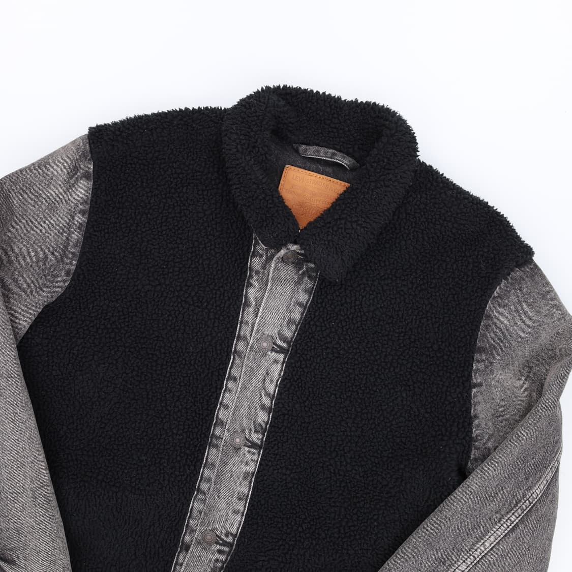 L 리바이스 그리즐리 쉐르파 트러커 데님 흑청 자켓 4184 상품이미지4