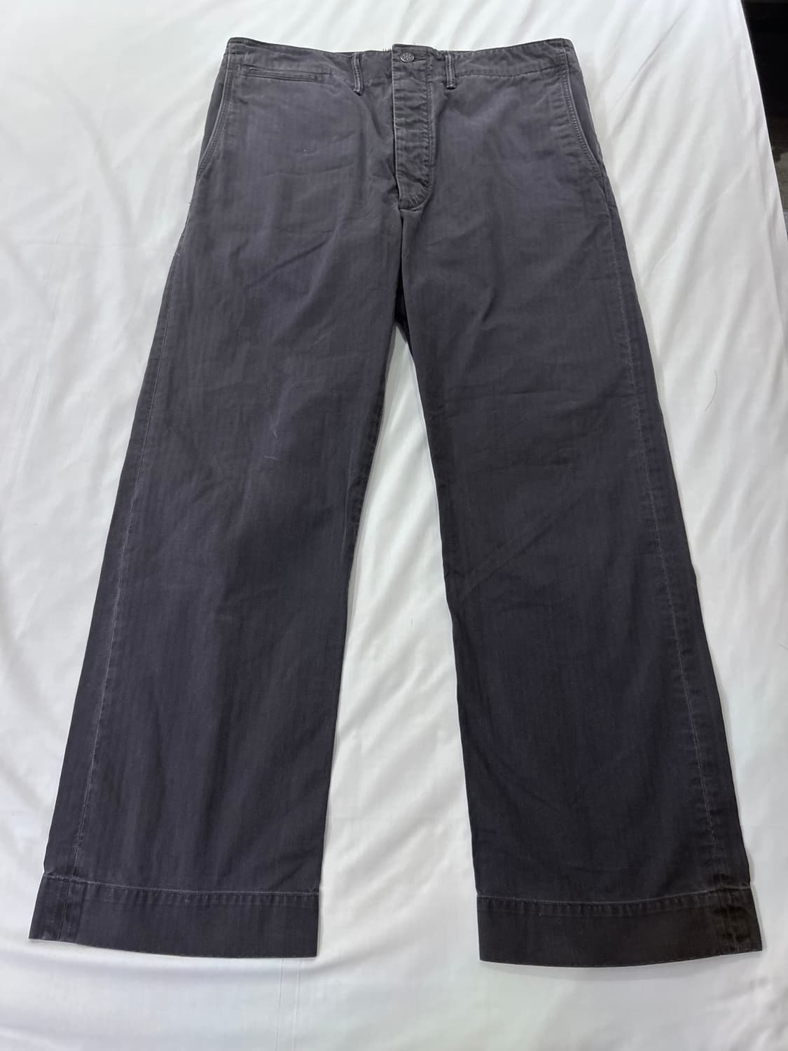 RRL 가먼트 다이 해링본 팬츠 블랙 34x32 상품이미지1