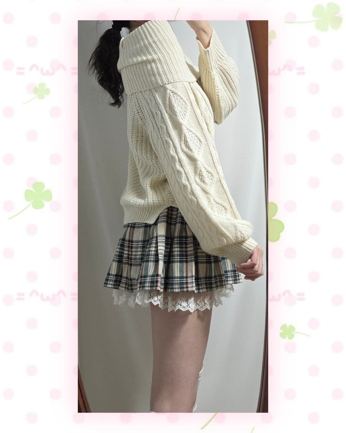 CHIP CLIP 아이보리 폴라 오프숄더 니트 상품이미지2