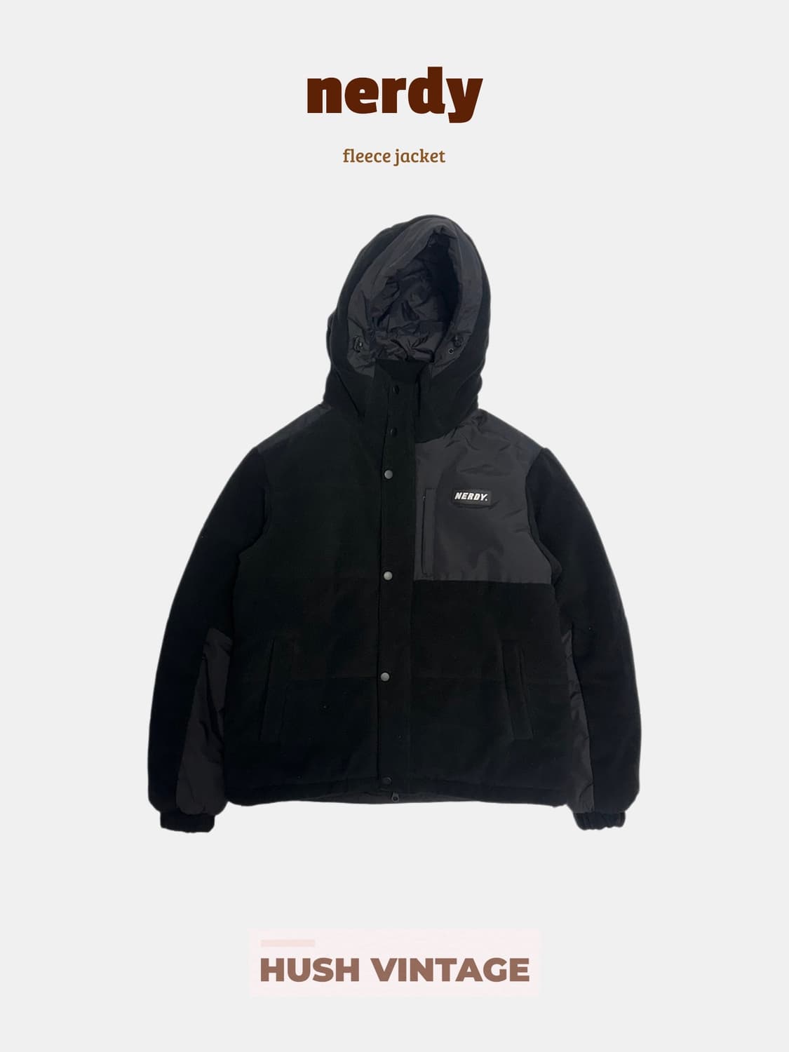 널디 플리스 블락 패디드 자켓 상품이미지1