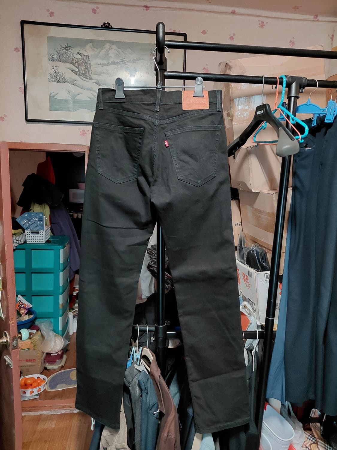 [리바이스505]프리미엄 스트레이트핏 블랙 데님 청바지 30사이즈 상품이미지2