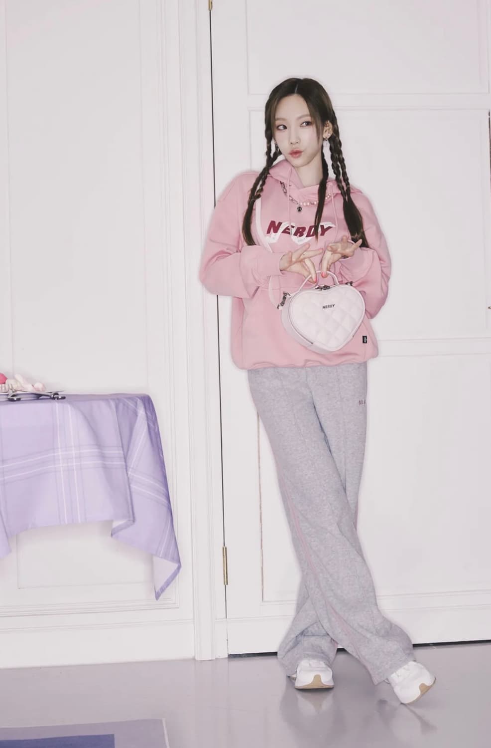 널디 하트 러브 투웨이 크로스백 가방 라이트핑크 상품이미지5