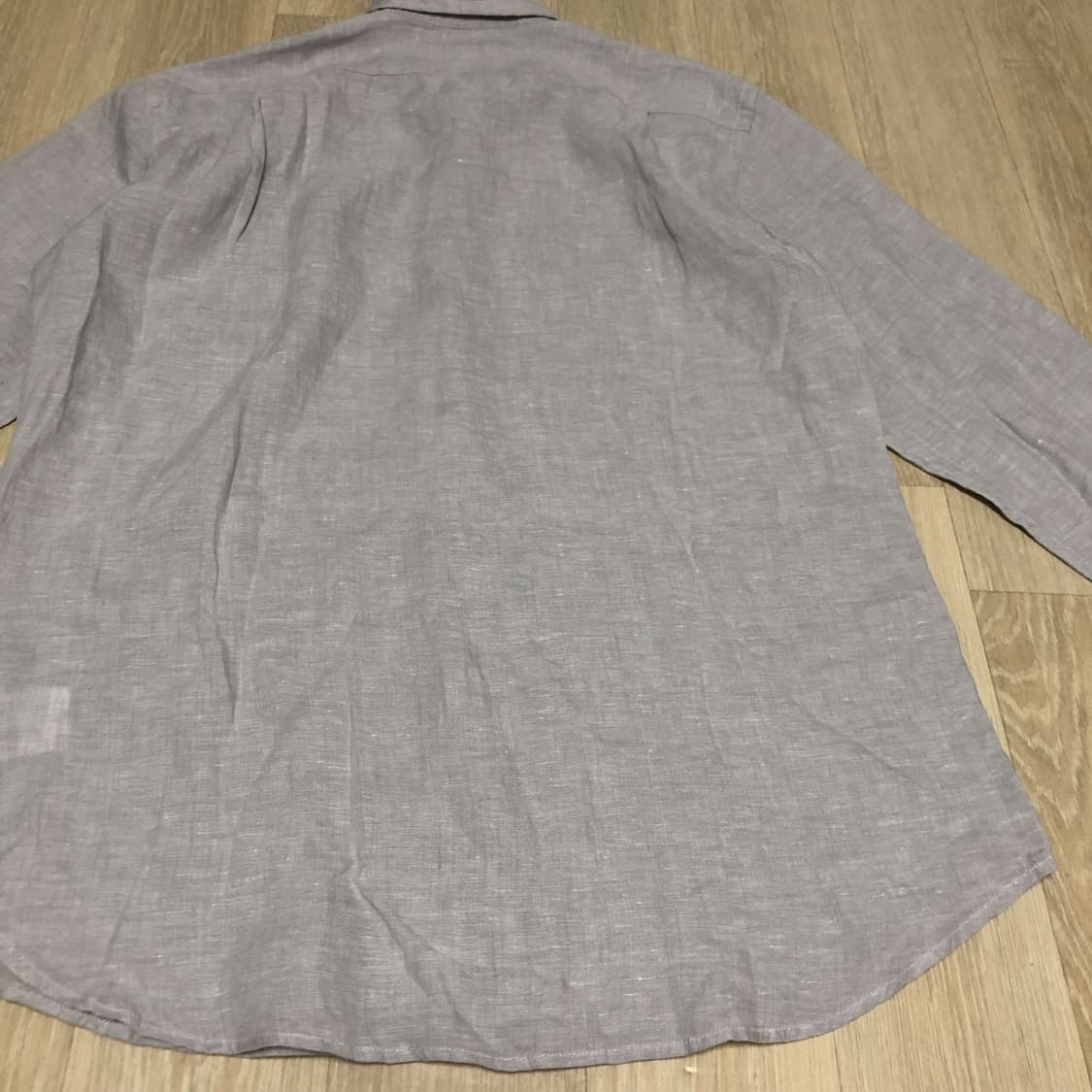 (L) 유니클로 UNIQLO 프리미엄 린넨 셔츠 그레이 유니클로 린넨셔츠 상품이미지8