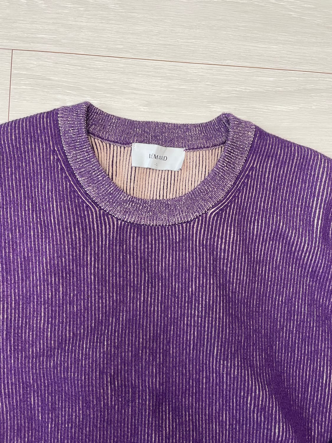 르마드 투톤 사선 라운드 니트 상품이미지2