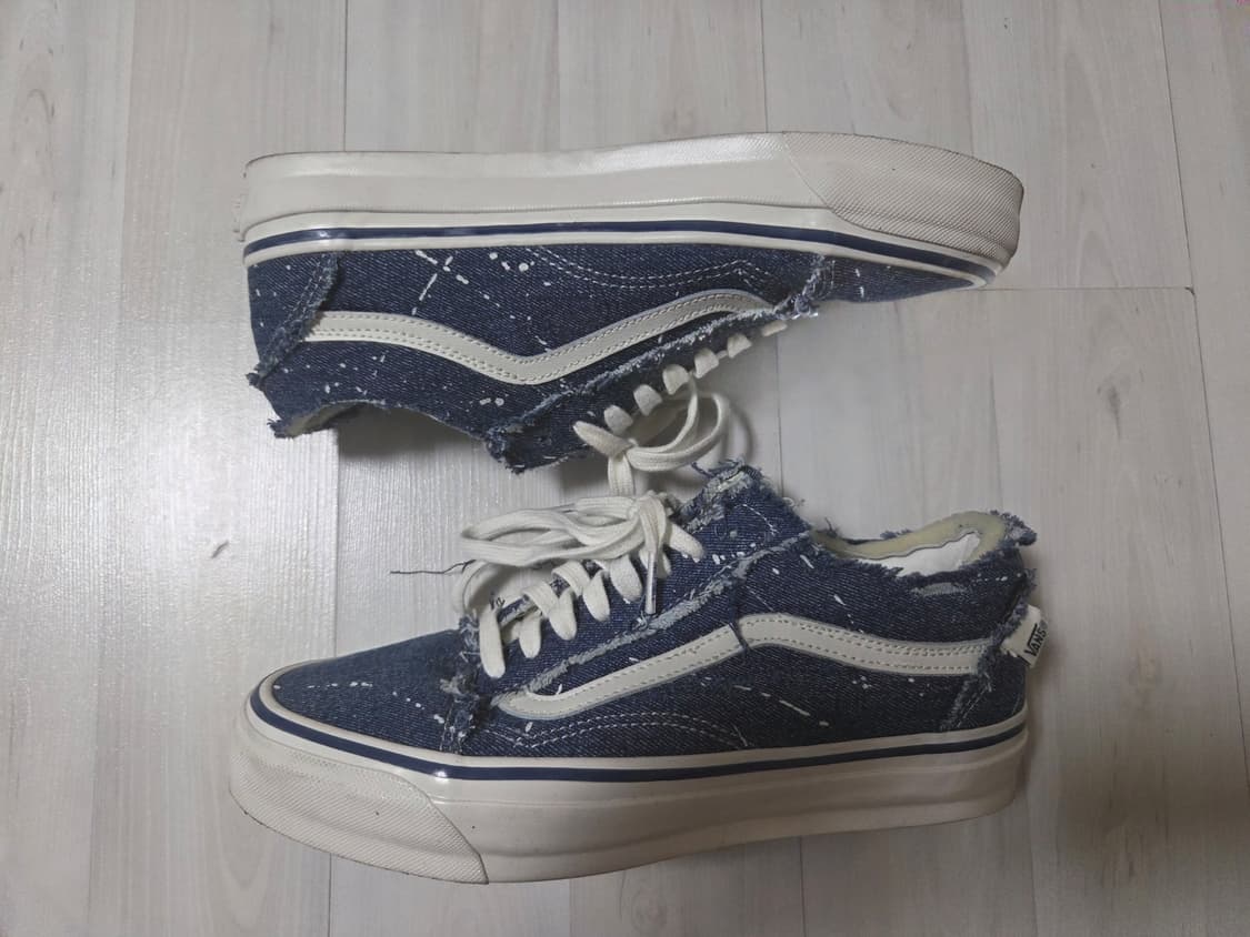 반스 x 인빈시블 프리미엄 올드스쿨 프레이드 데님 마쉬멜로우 275 상품이미지6