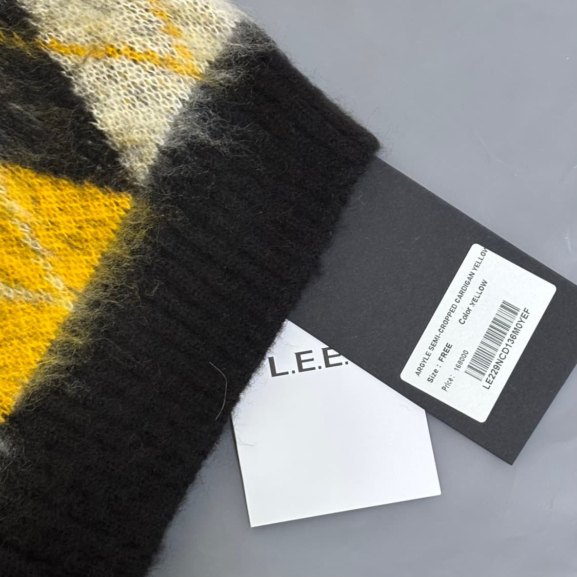 (무료배송) leey 아가일 세미 크롭 가디건 상품이미지5