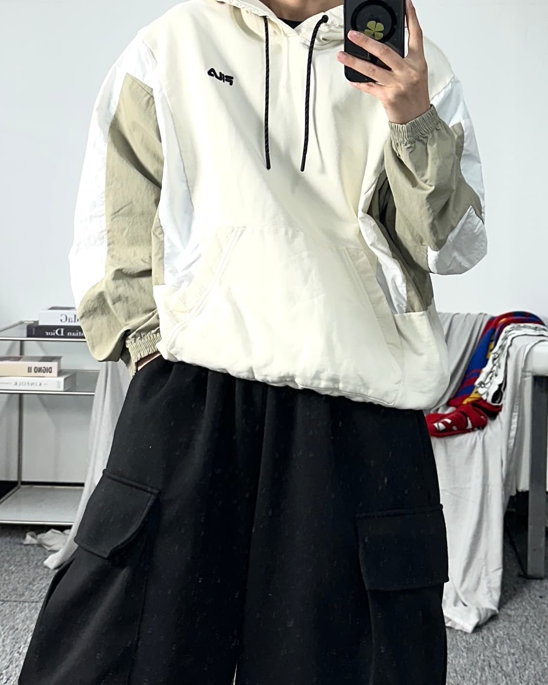 휠라 오버핏 우븐 믹스 아노락 XL 상품이미지3