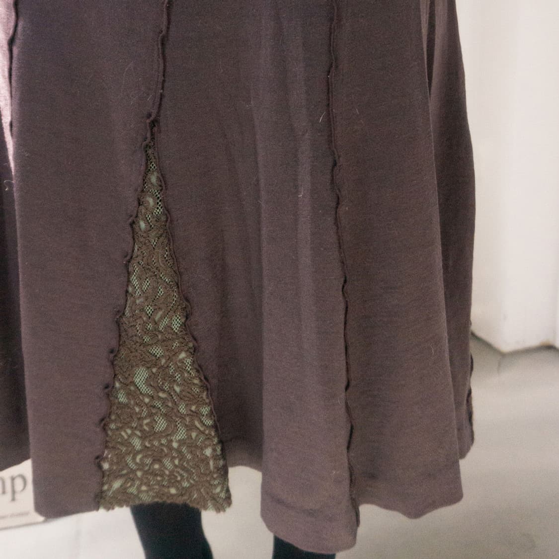 모카 쉐도우 레이어드 울 스커트 상품이미지1