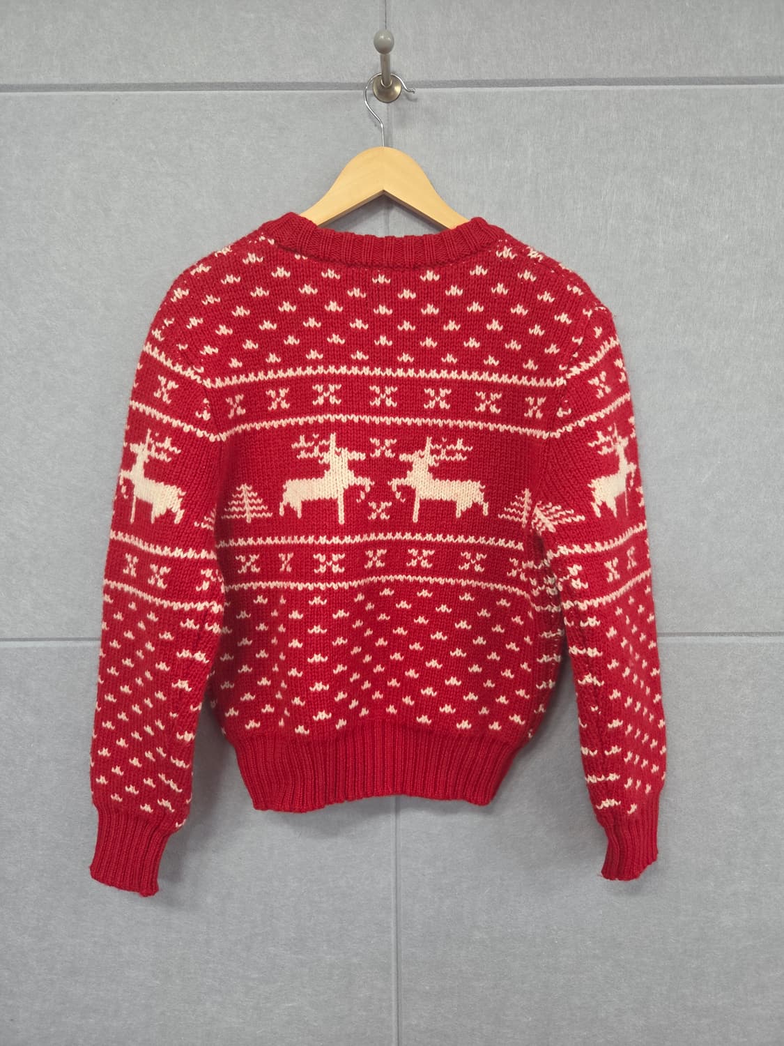 헤이그 a winter sweater 레드 노르딕 사슴 니트 상품이미지4