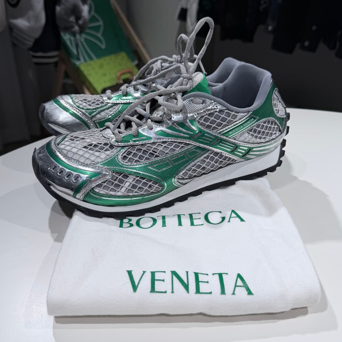 (A+/42) / 보테가 베네타 오르빗 스니커즈 실버 패러킷 그린 컬러 상품이미지1