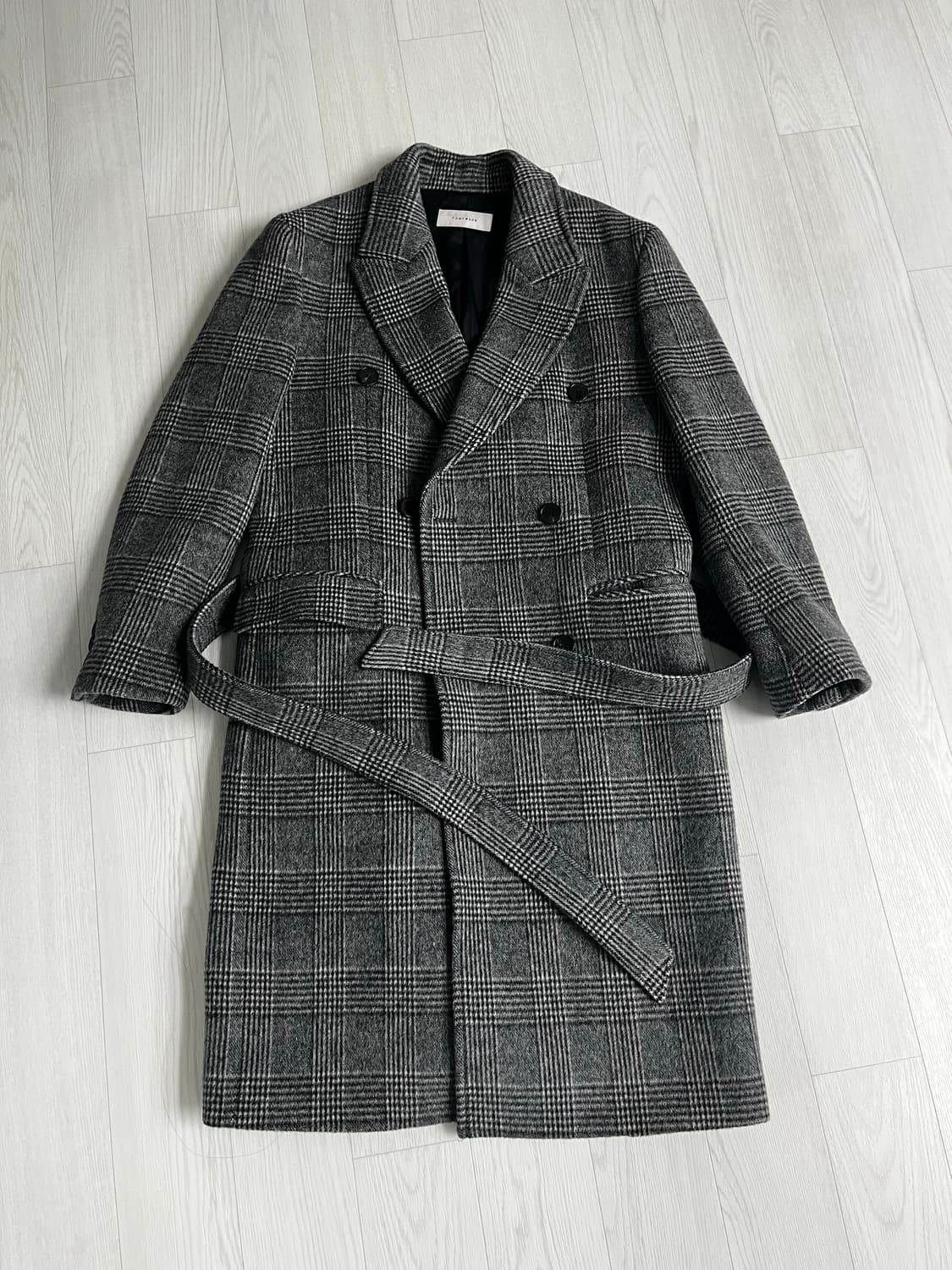 토니웩 글렌체크 벨티드 울 코트 상품이미지1