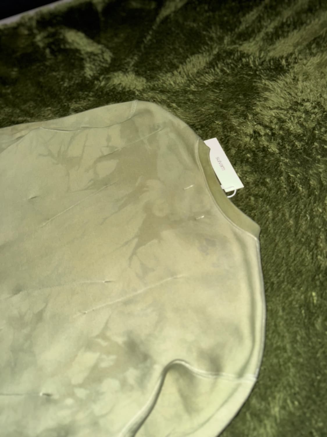 [M] SULVAM 설밤 핸드 다잉 다트 디테일 스웻셔츠 올리브 상품이미지9