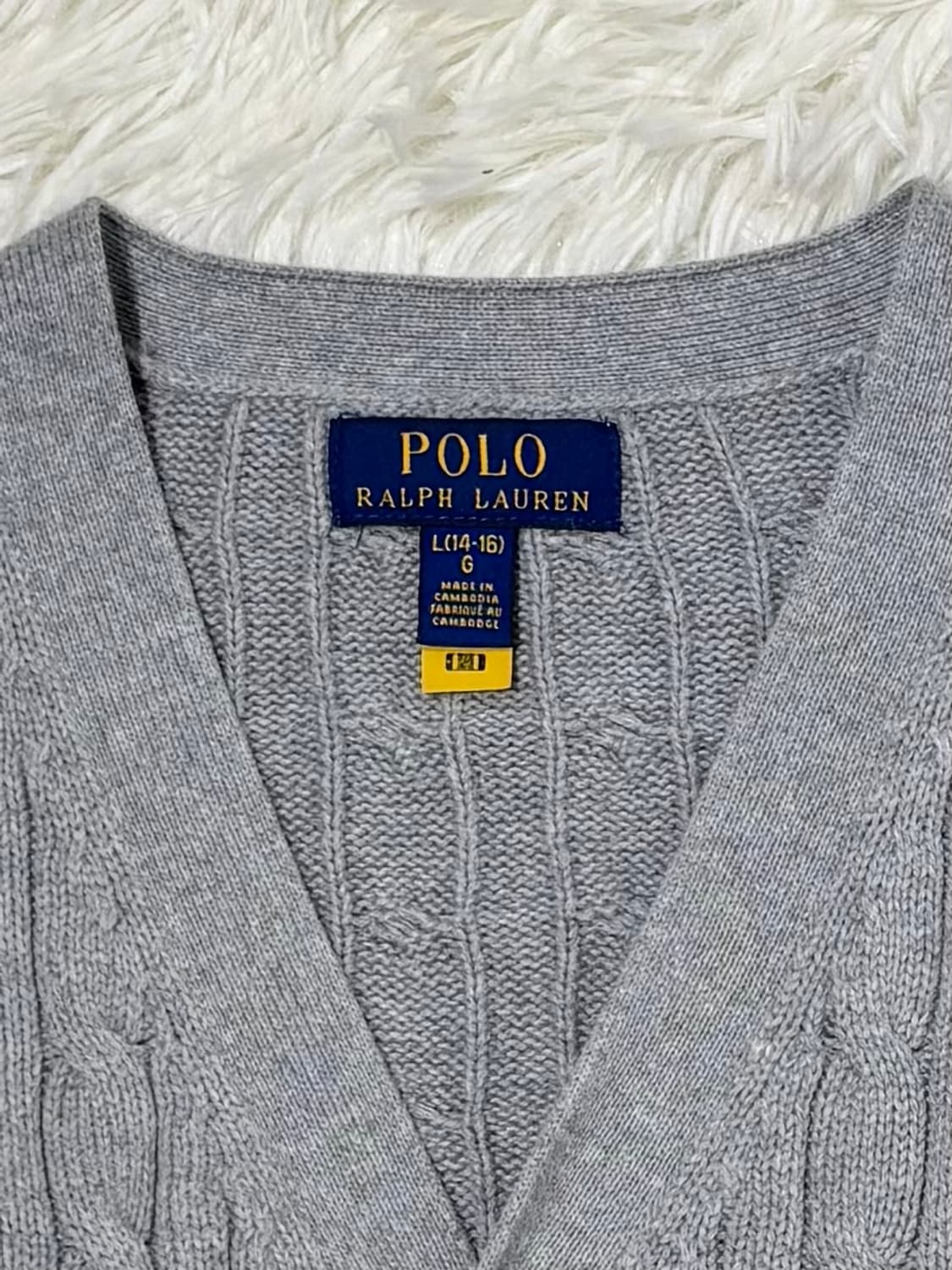 폴로랄프로렌 qr 화이트포니 그레이 케이블 가디건 상품이미지6