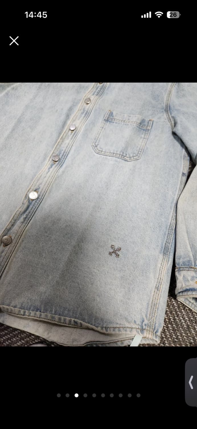 오프화이트 Off-White 헤비 연청 데님 셔츠 자켓 상품이미지3