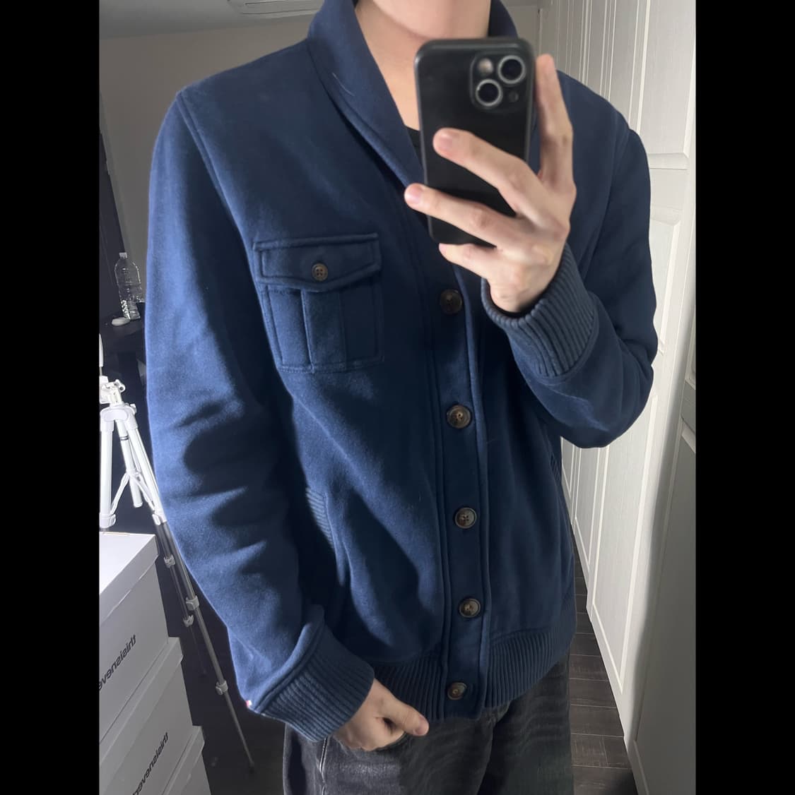 [100] TOMMY HILFIGER 타미힐피거 숄카라 스웻가디건 상품이미지1