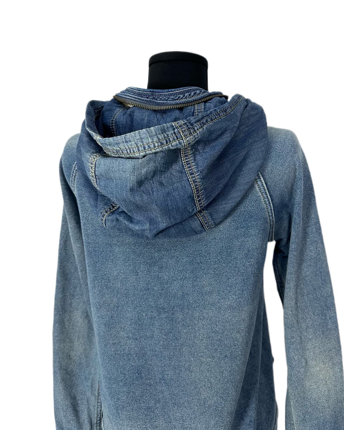 vintage washed denim hood zip- 상품이미지6