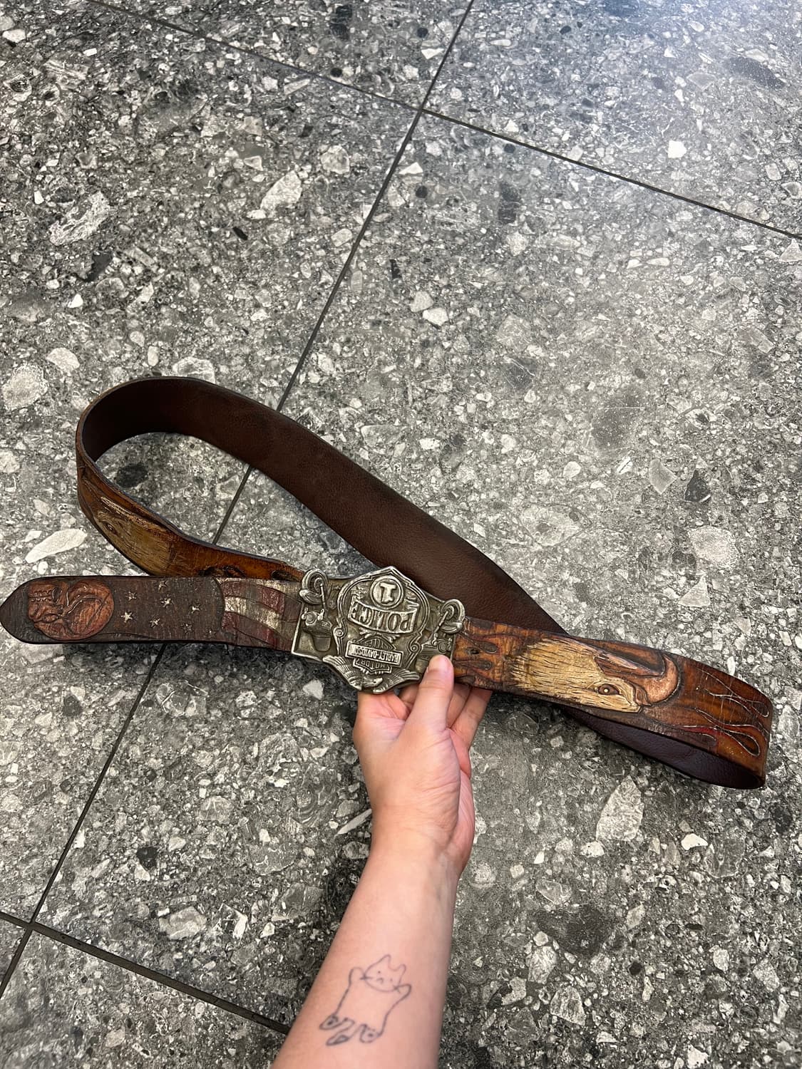 할리데이비슨 70~80s 폴리스 말가죽 벨트 처분  상품이미지1