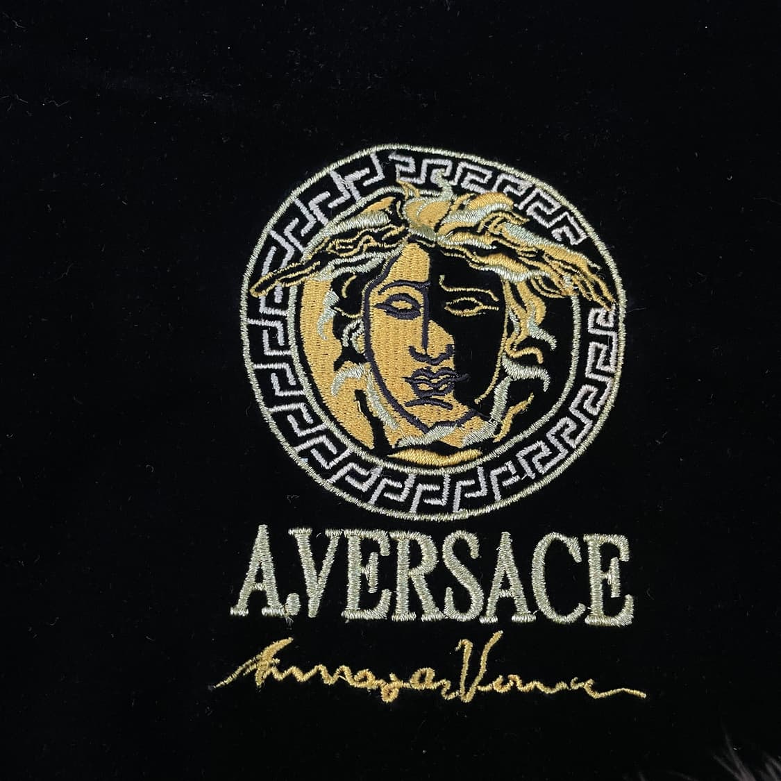 90s 베르사체 메두사 스웨이드 벨벳 사틴 블루종 올드스쿨 자켓 XL 상품이미지6