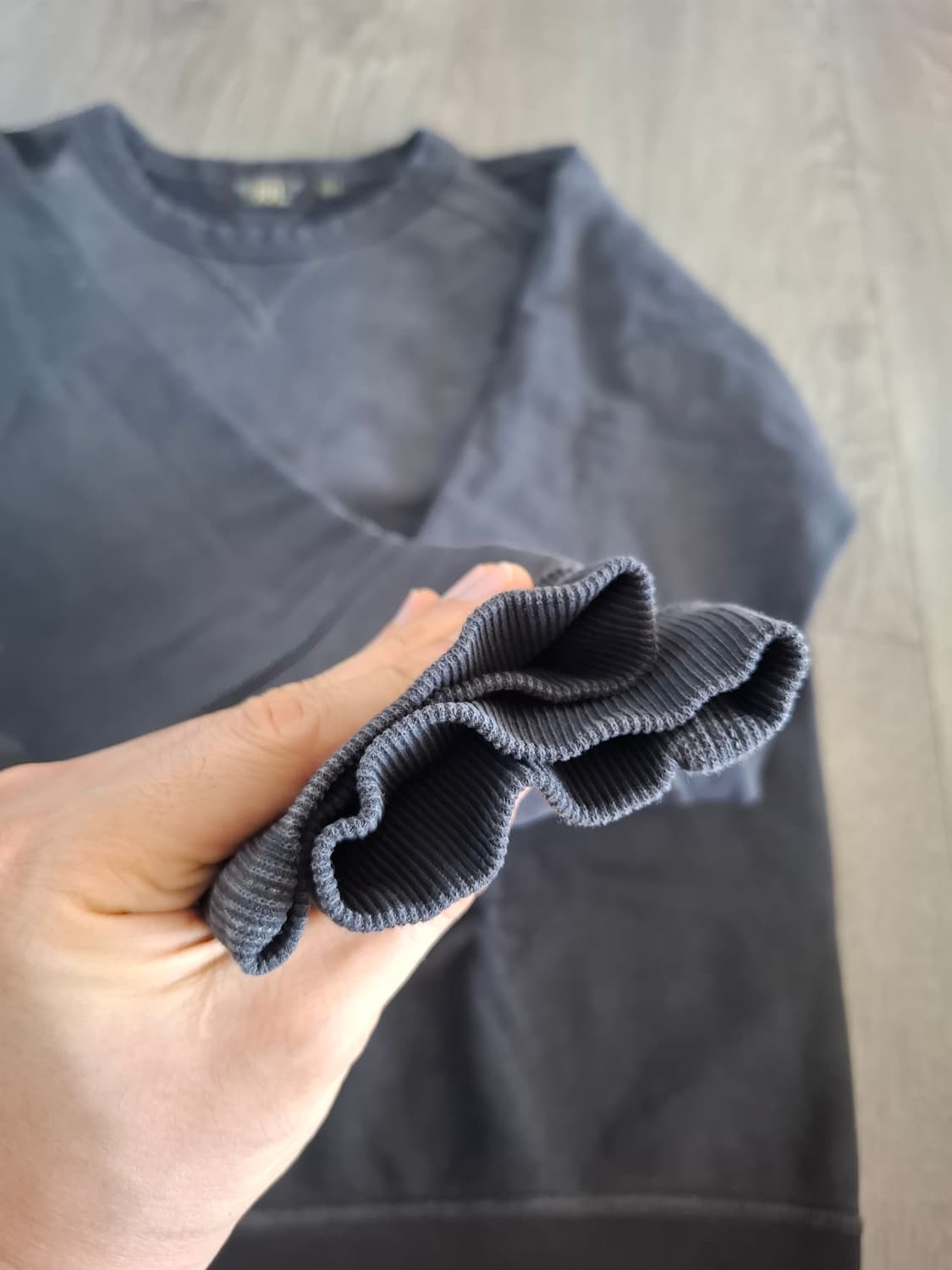 RRL 더블알엘 가먼트다이드 프렌치테리 맨투맨 스웨트셔츠 블랙 상품이미지4