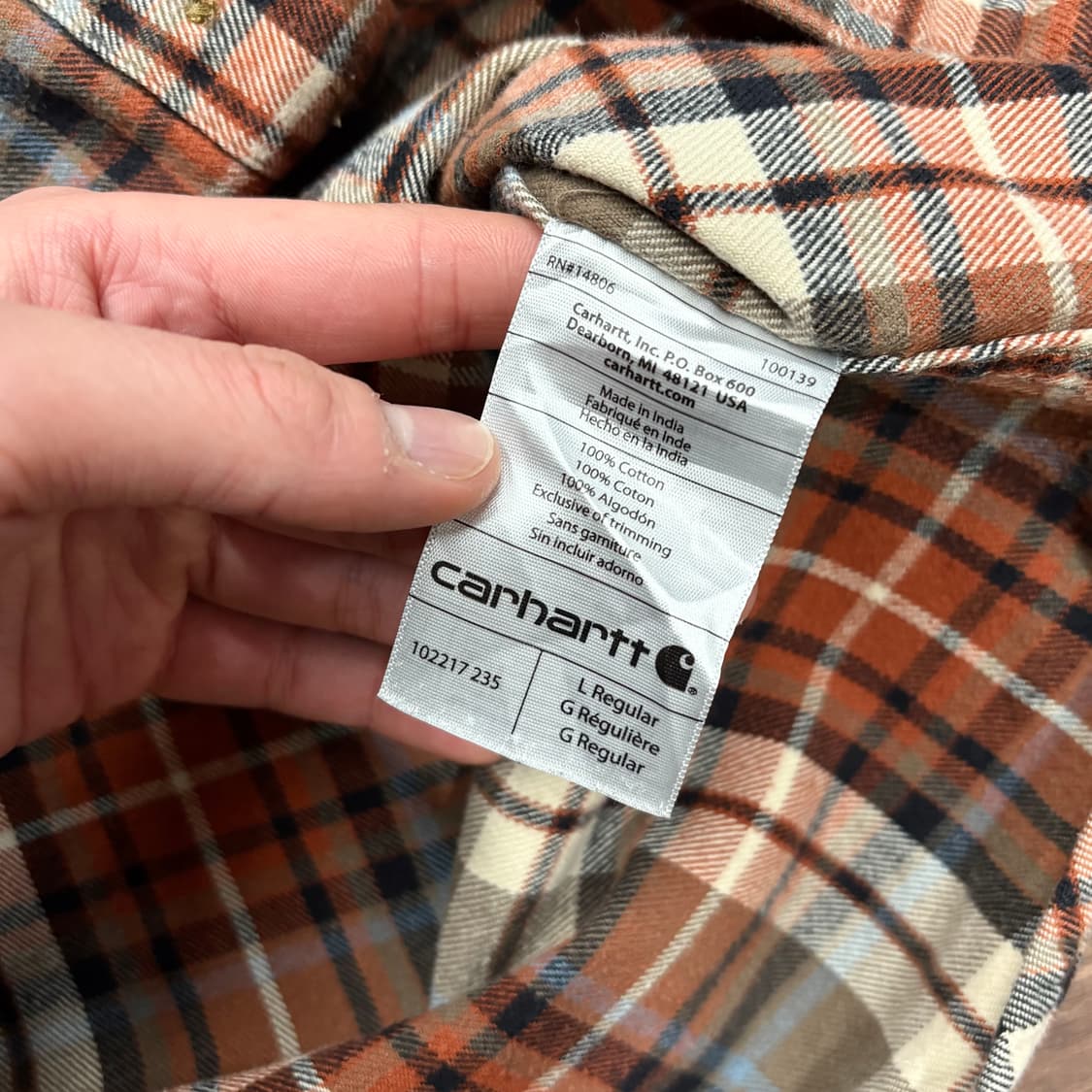 (L) 칼하트 투 포켓 플란넬 체크 셔츠 상품이미지5