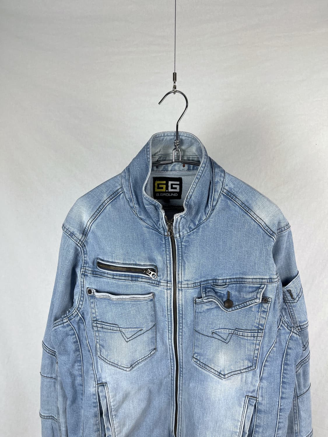 G.GROUND 라이더 하이넥 데님 자켓 상품이미지2