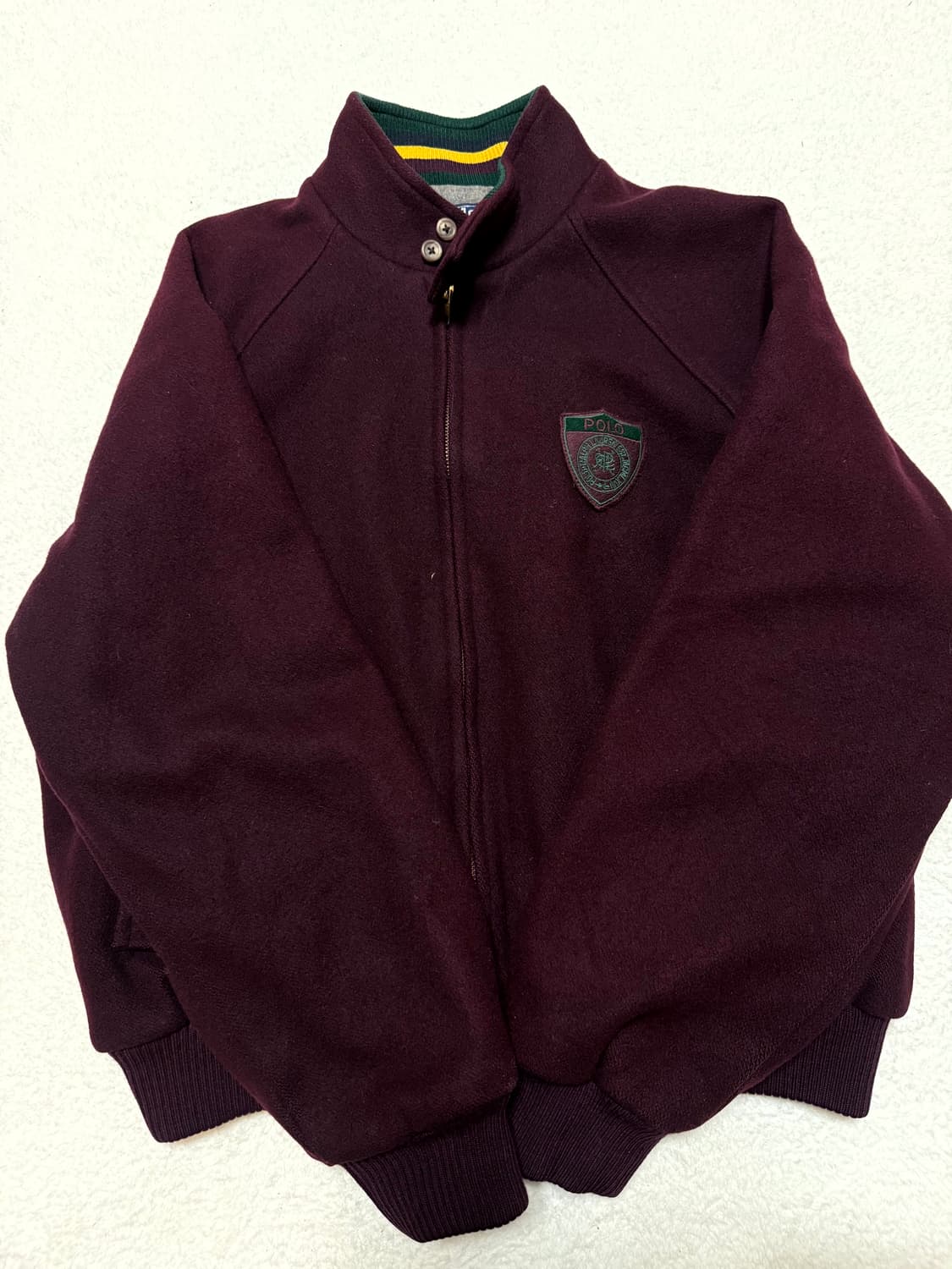 폴로 랄프로렌 90’s RL 쉴드 패치 버건디 바라쿠타 울 자켓 L 상품이미지5
