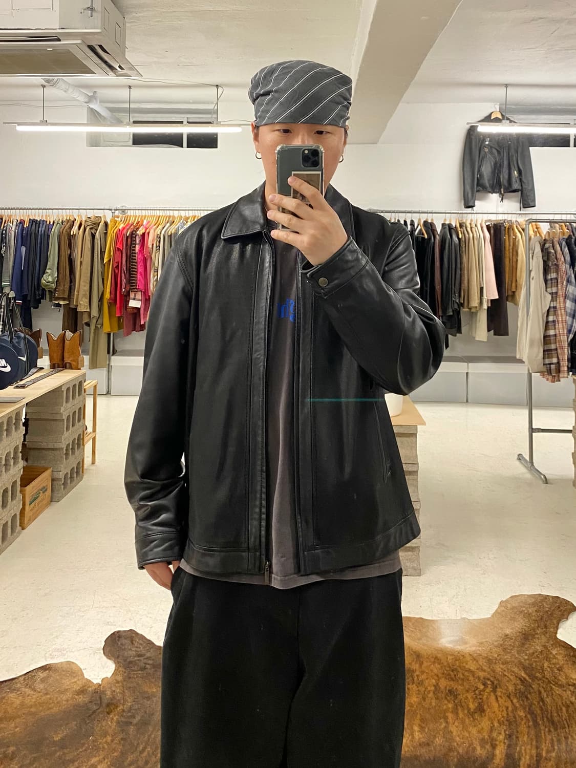 VTG minimal leather jacket 상품이미지2