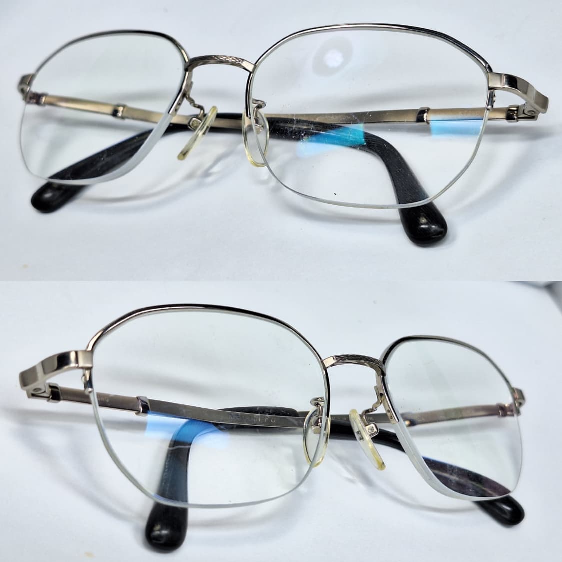 일제 공방 하이엔드 순티타늄 귀금속 세공 화이트골드 K1WG 반무테 안경 상품이미지4