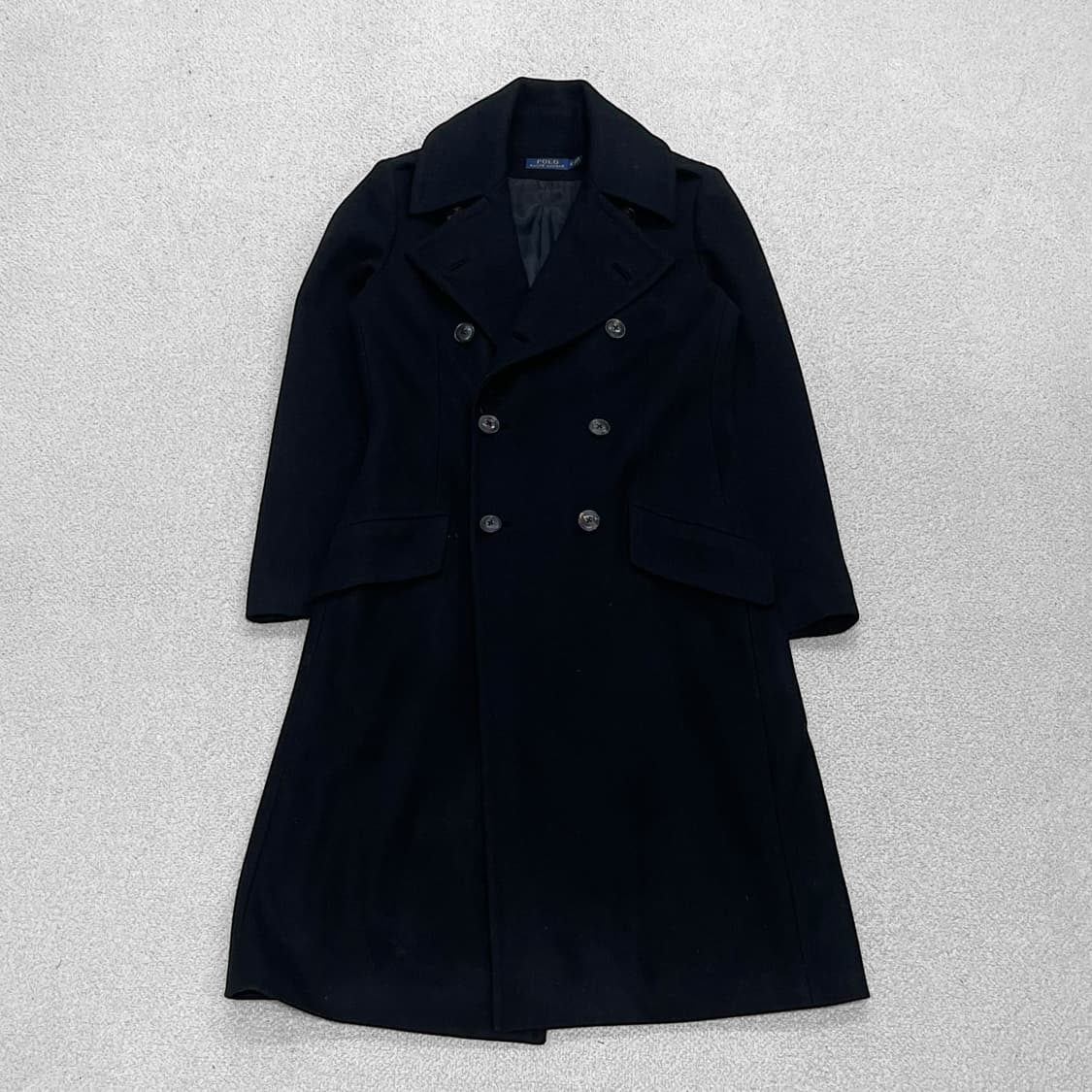 폴로 랄프로렌 울 더블 코트 블랙 상품이미지1