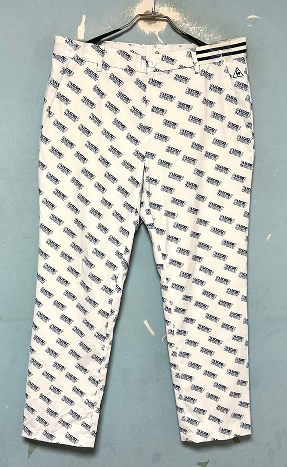 르꼬끄 골프 남성 로고 패턴팬츠 여름 화이트 스판좋음 스키니핏 L 32 상품이미지1