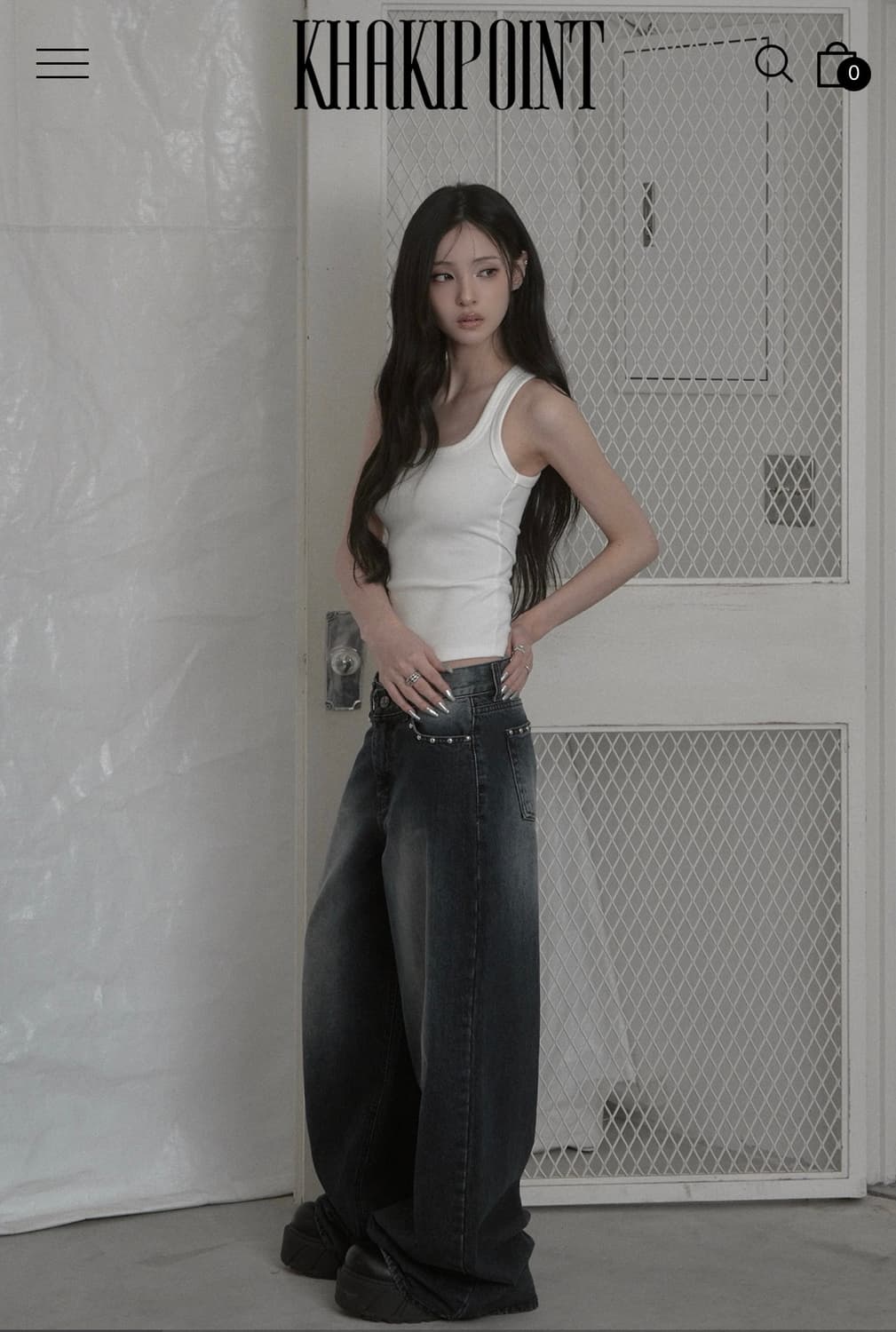 카키포인트 khakipoint Stud Wide Denim 상품이미지2