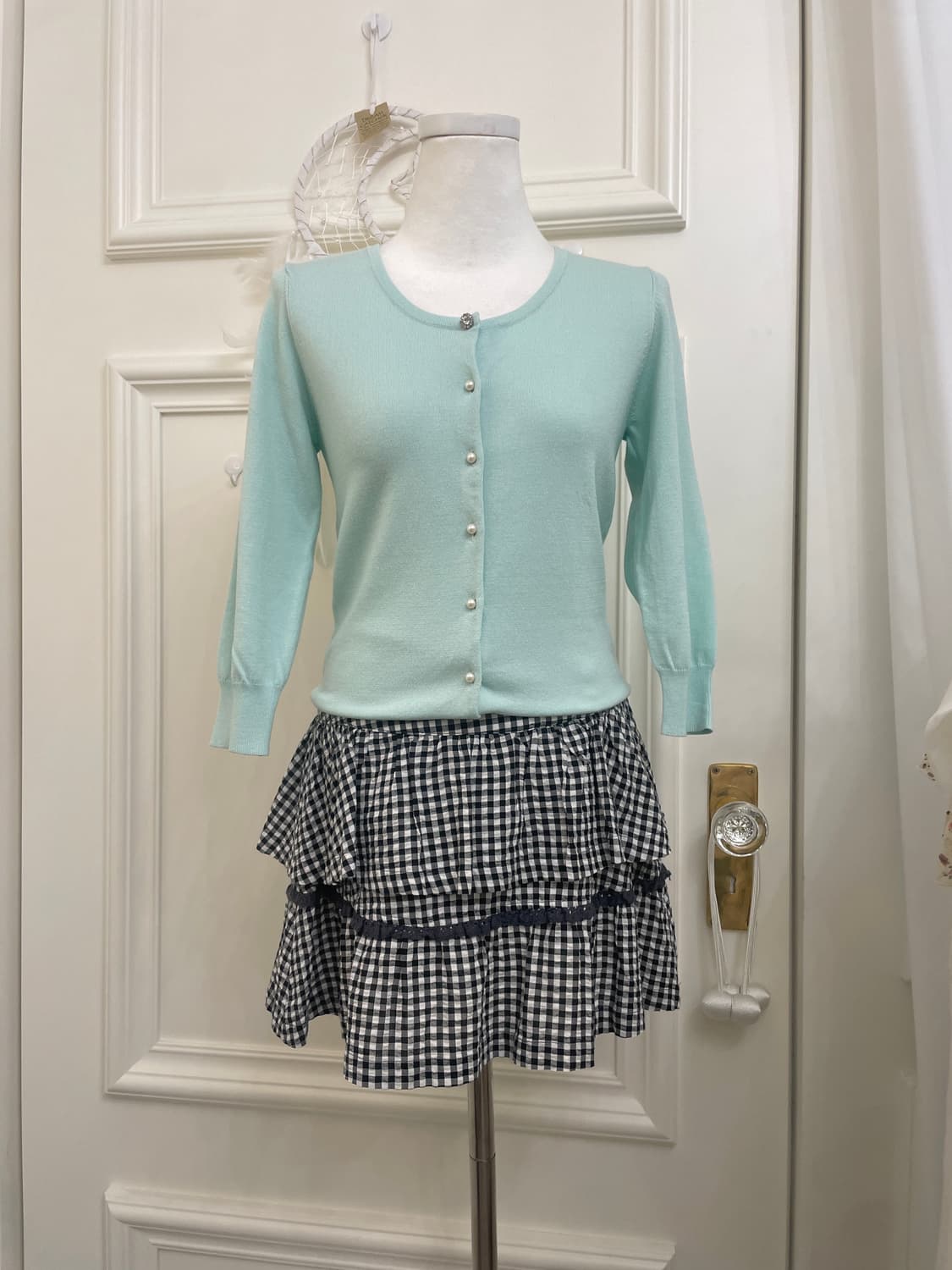 mint pearl button basic cardigan 상품이미지1