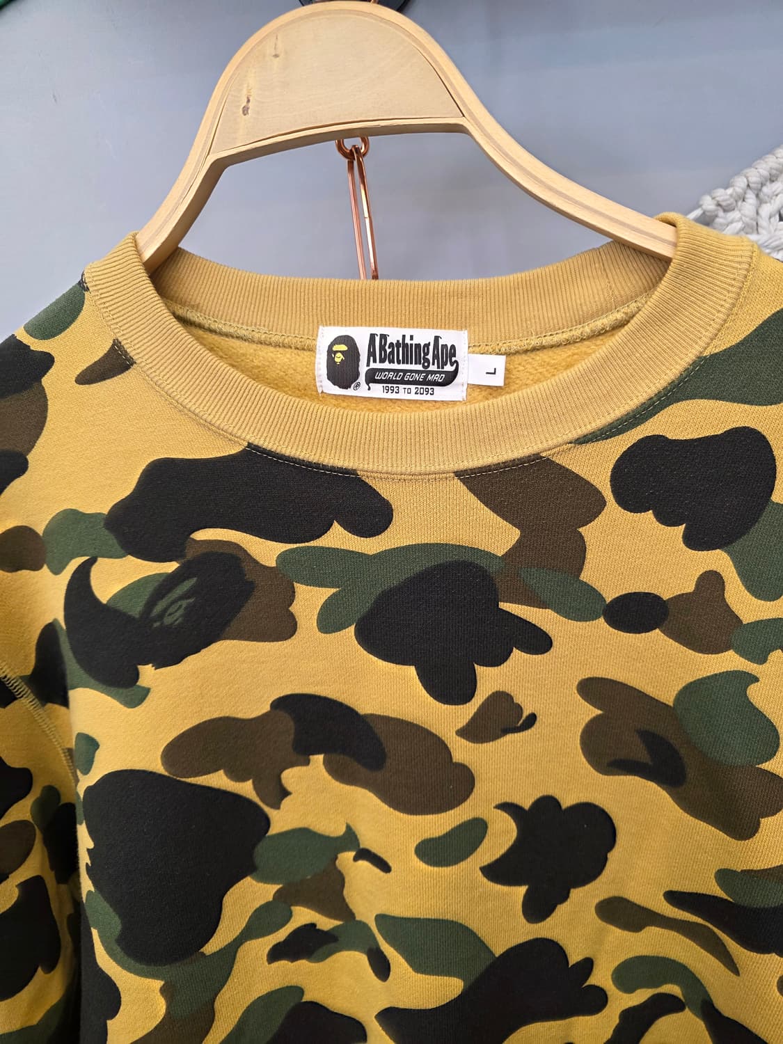 베이프 Bape 황계 카모 기모 맨투맨 L 상품이미지1