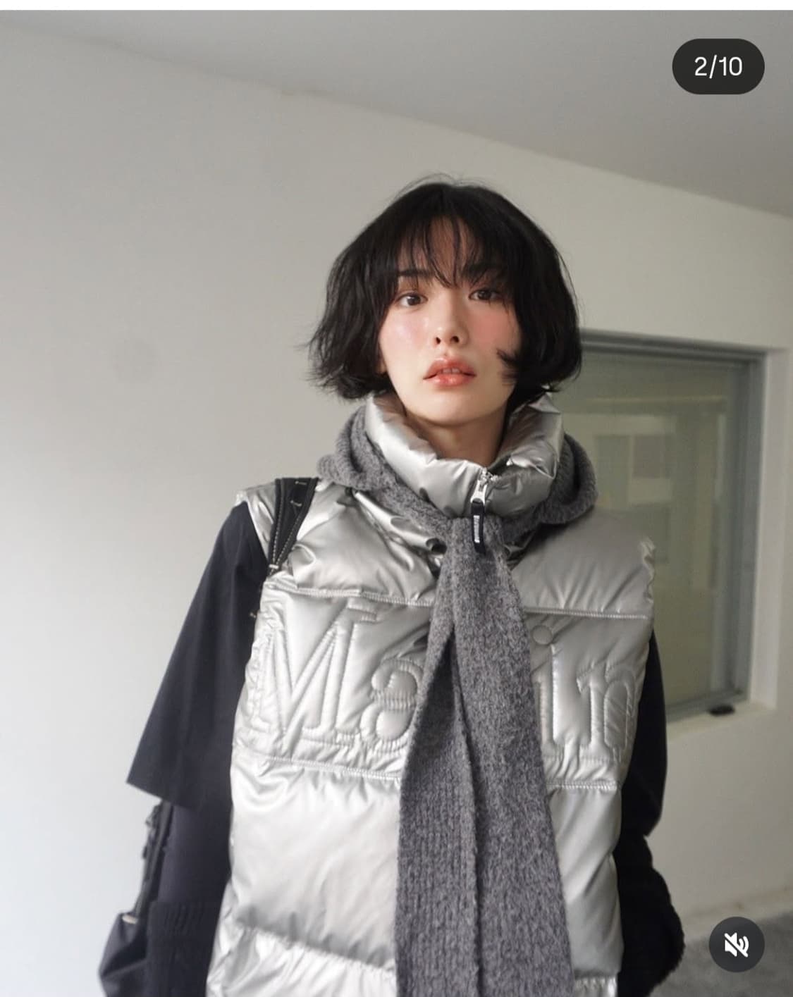 나나 착용☆) 마뗑킴 실버 오리털 조끼 패딩 상품이미지2