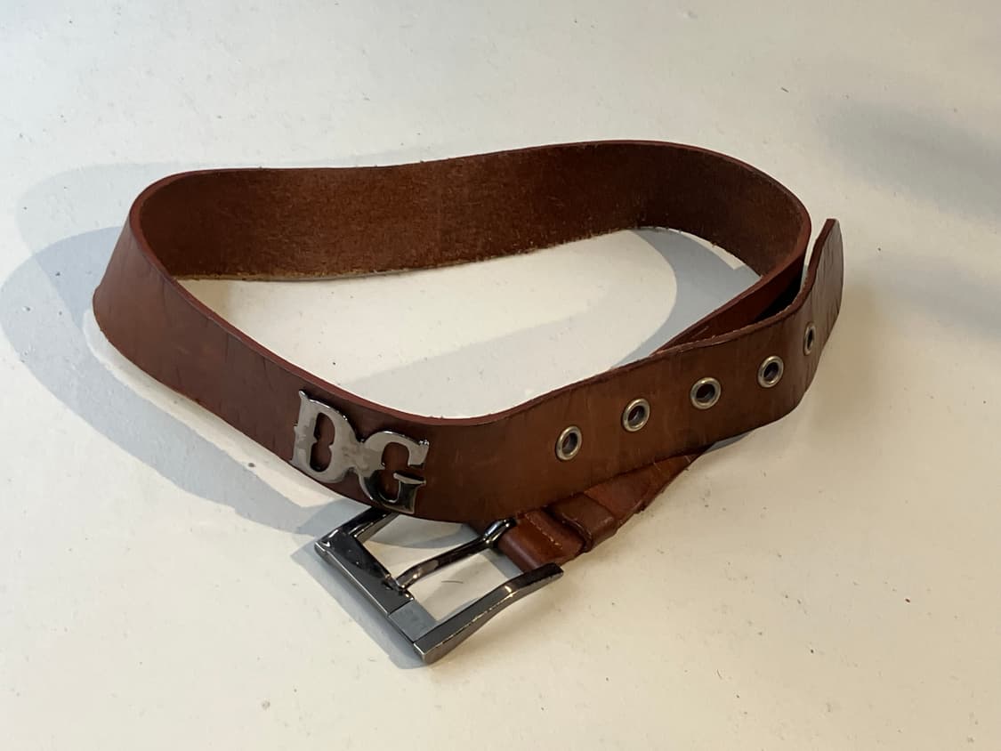 D&G 러프 브라운 아이콘 버클 벨트 상품이미지2