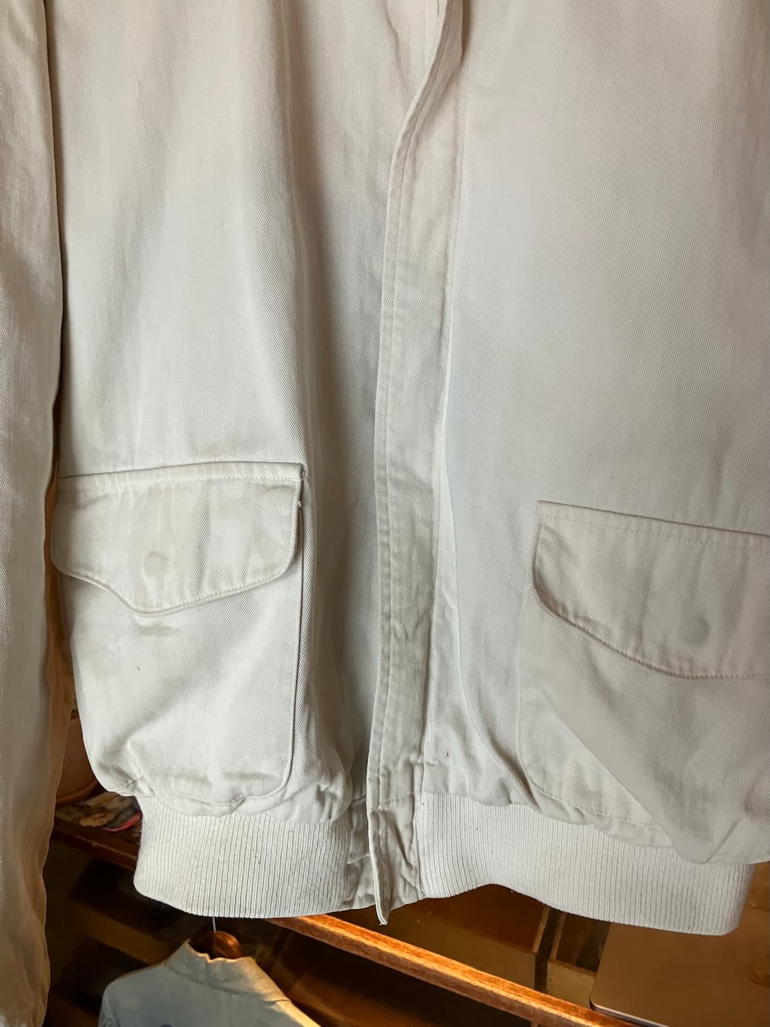 80s USA 빈티지 폴로 랄프로렌 화이트 코튼 A-2 자켓 상품이미지4