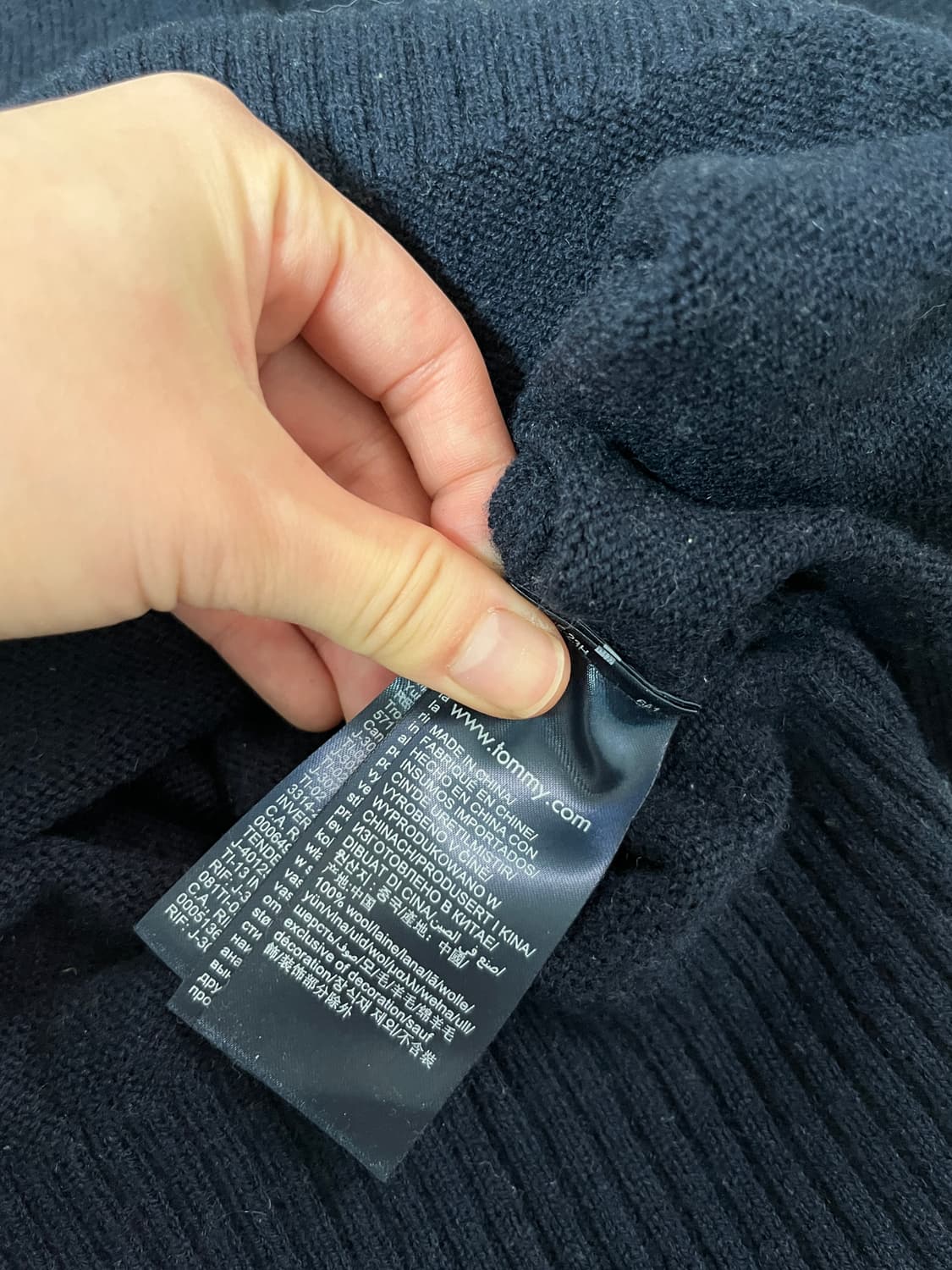 타미힐피거 램스울 남성 니트 L 네이비 상품이미지5