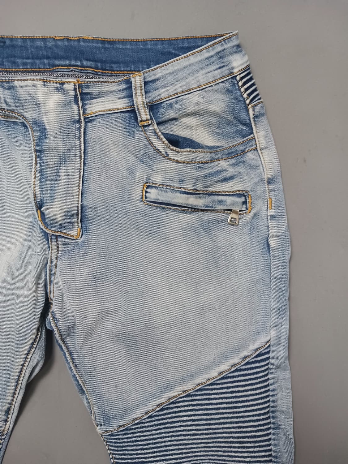 [32] 발망 라이트워싱 바이커진 청바지 상품이미지4