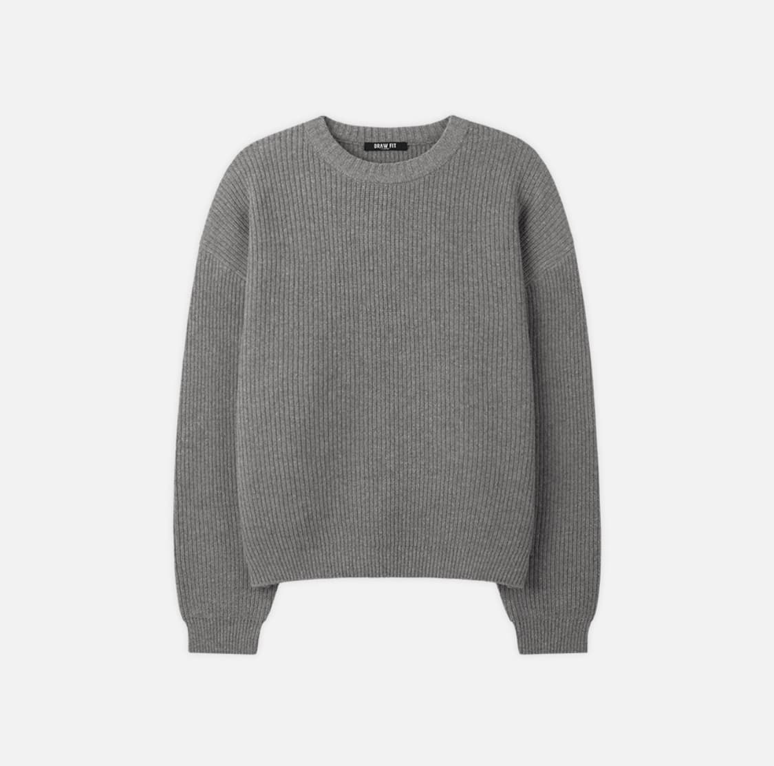 (XL) 드로우핏 램스 울 하찌 라운드 니트 MELANGE GREY 상품이미지7