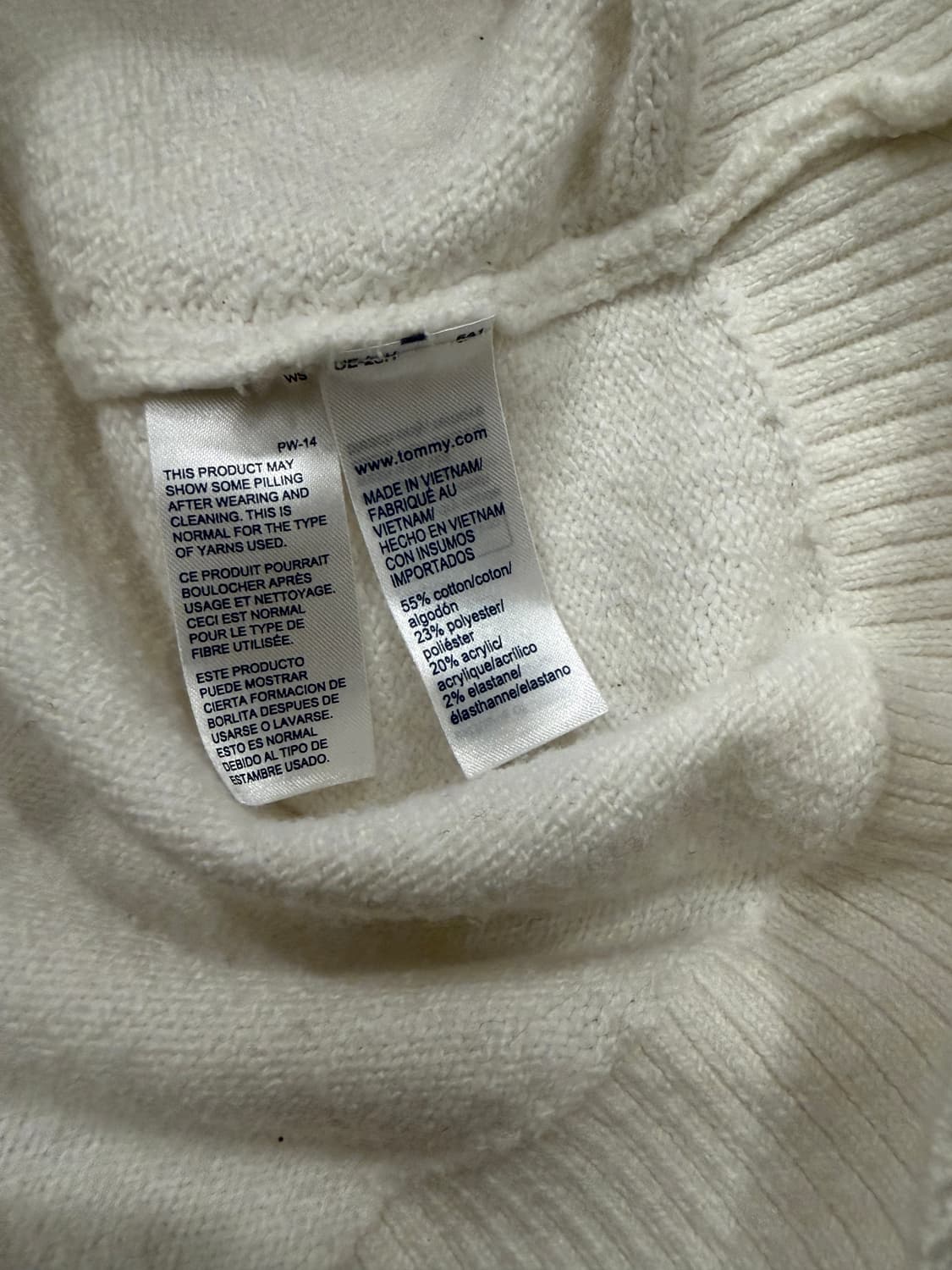 타미힐피거 스몰로고 브이넥 루즈핏 니트 M 화이트(W) 상품이미지4