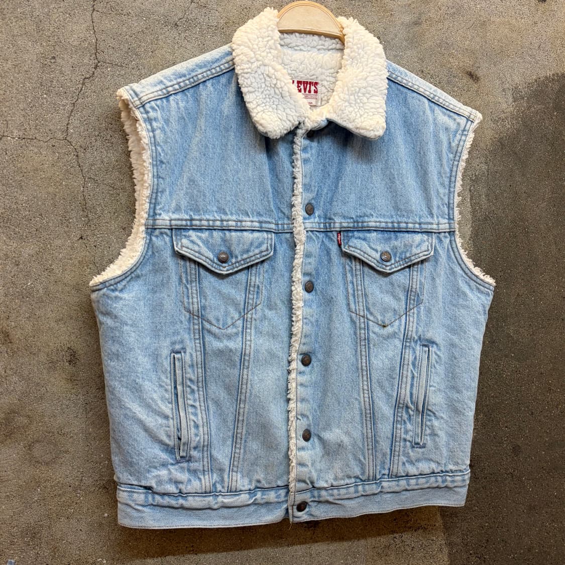 새상품급 80s Made in USA 리바이스 쉐르파 양털 조끼 베스트  상품이미지2