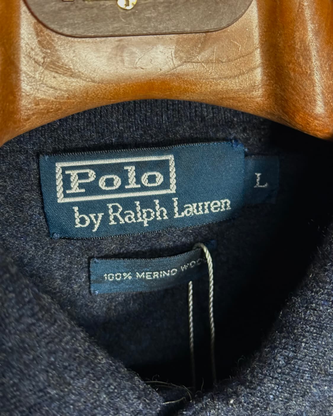 90's 폴로 랄프로렌 메리노 울 폴로셔츠 L [블루] 상품이미지5
