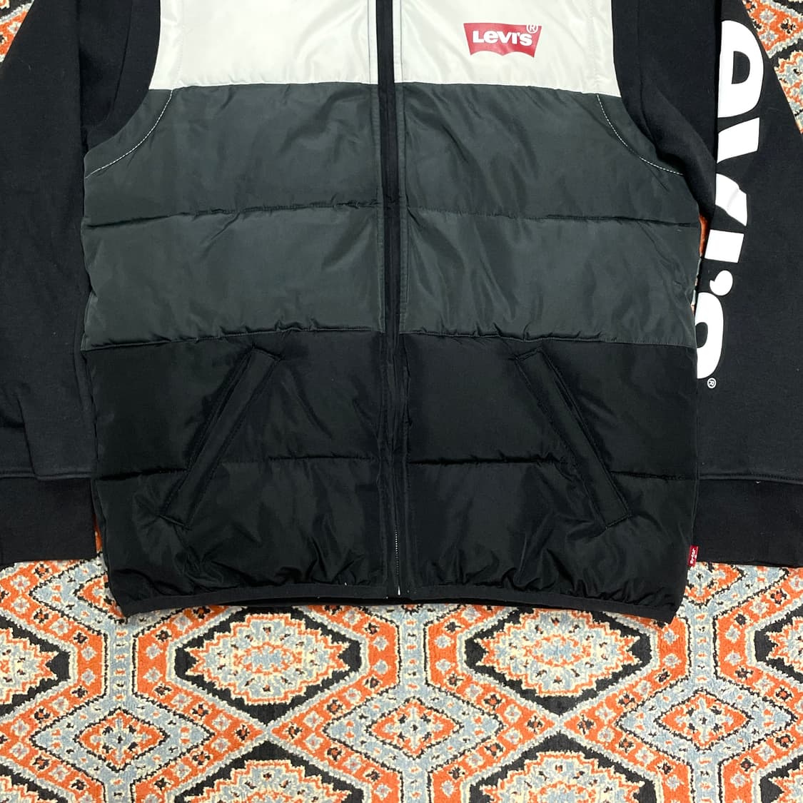 리바이스 블랙 패딩조끼 레이어링 후드티셔츠 여성M/KIDS L 상품이미지3
