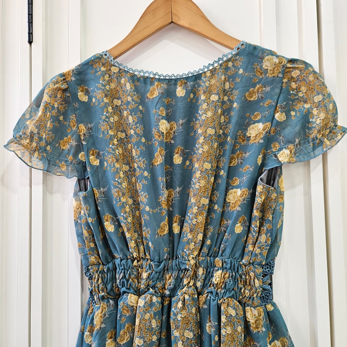 엑시즈팜(axes femme) 로즈 프린트 쉬폰 원피스 상품이미지6