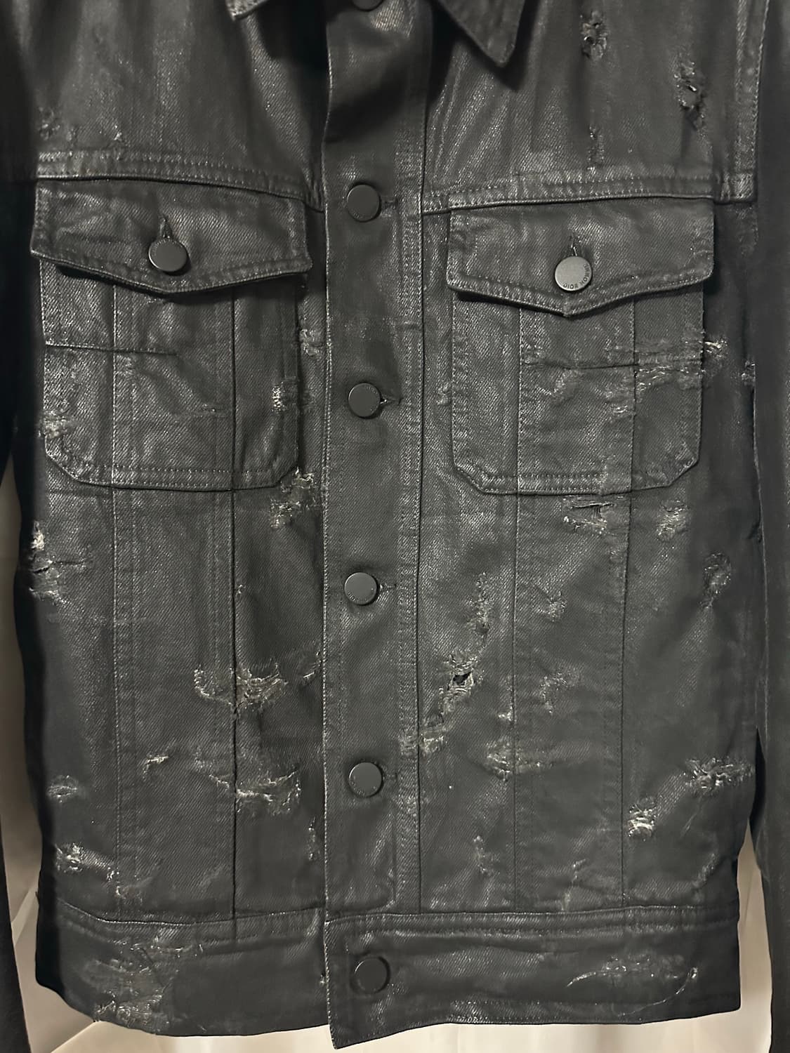 디올옴므 04 strip 디스트레스드 트러커 자켓 상품이미지3