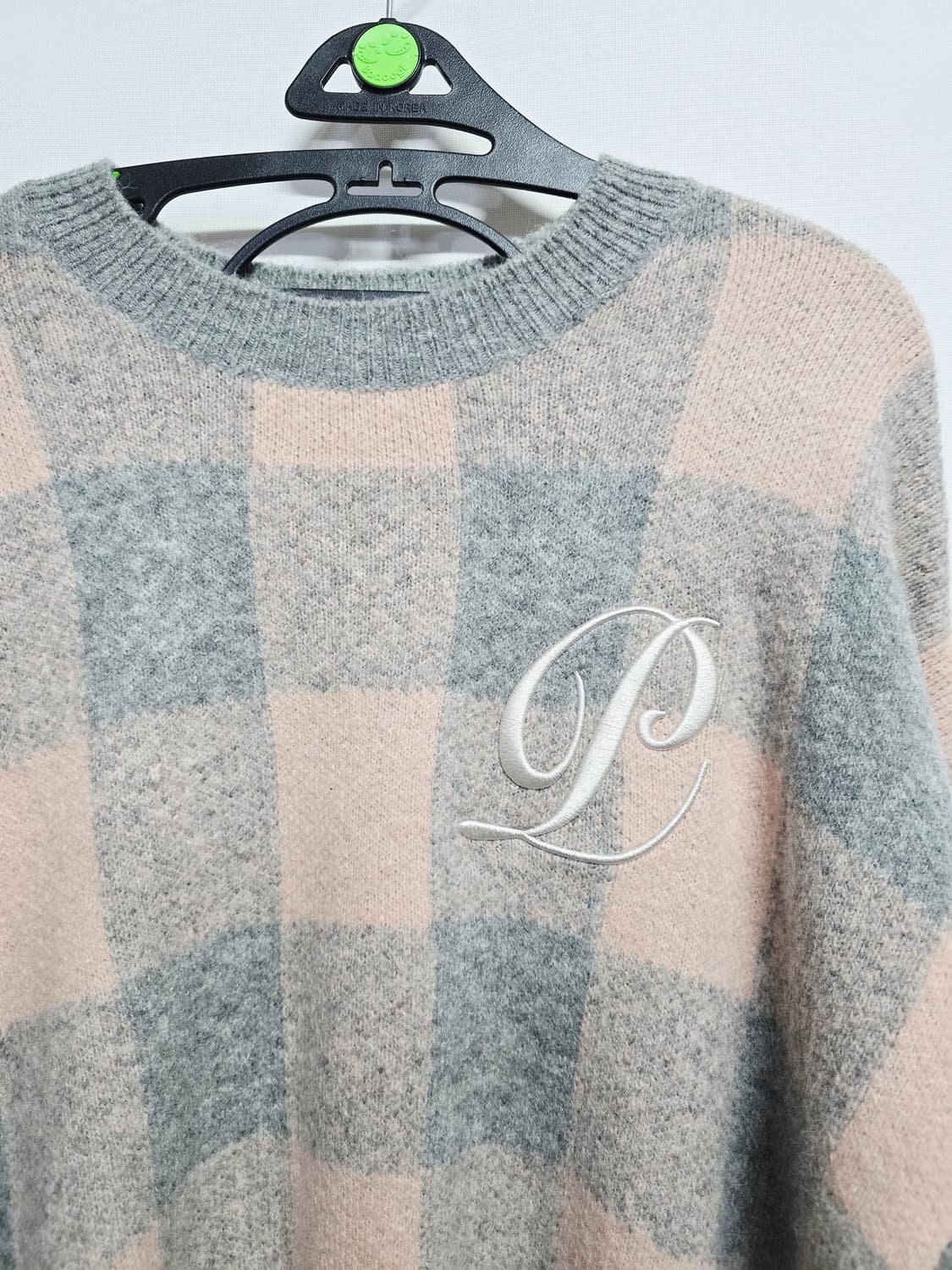 피플오브더월드 체크 패턴  양모혼방 풀오버니트 상품이미지2